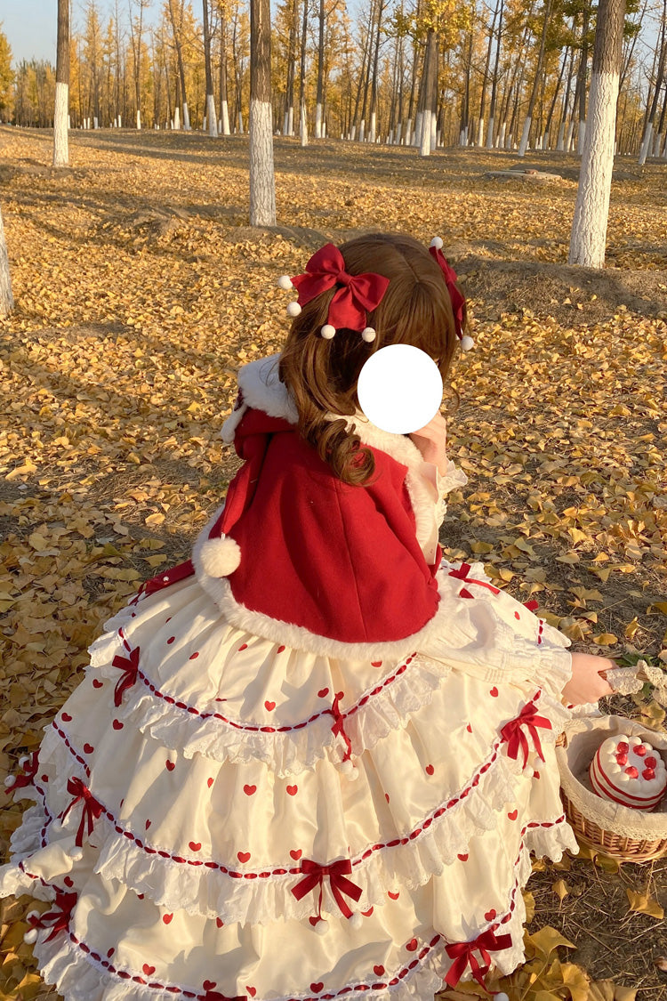 Lolita Dress - Red/apricot Triple-layered Print, 2 Colors, Printed, Sweet Style - additional product view 5
