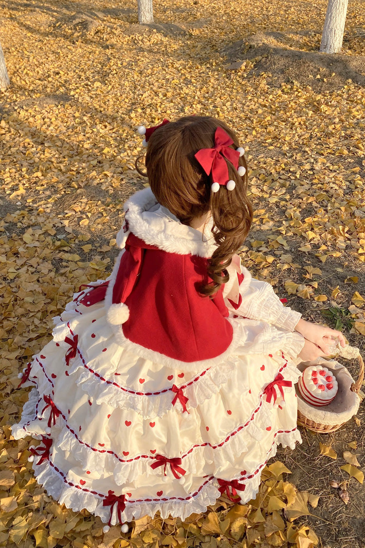 Lolita Dress - Red/apricot Triple-layered Print, 2 Colors, Printed, Sweet Style - additional product view 6