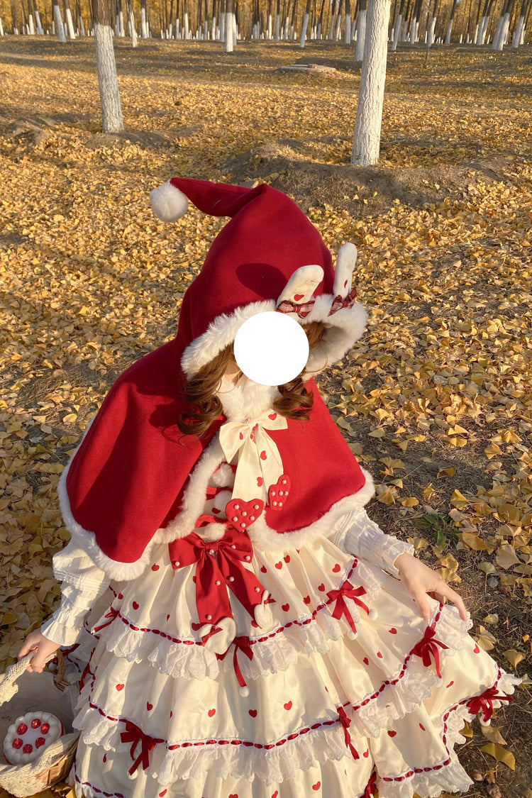 Lolita Dress - Red/apricot Triple-layered Print, 2 Colors, Printed, Sweet Style - additional product view 7