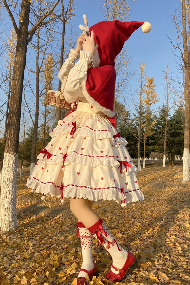 Lolita Dress - Red/apricot Triple-layered Print, 2 Colors, Printed, Sweet Style - additional product view 10