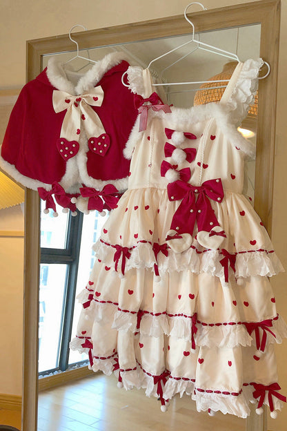 Lolita Dress - Red/apricot Triple-layered Print, 2 Colors, Printed, Sweet Style - additional product view 12