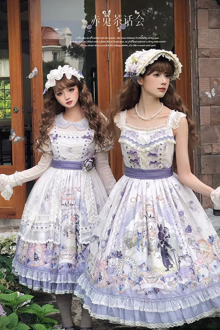 Lolita Dress - Red Hare Tea Party, 2 Colors, Long Sleeves, Sweet Style, Lace Trim - additional product view 2