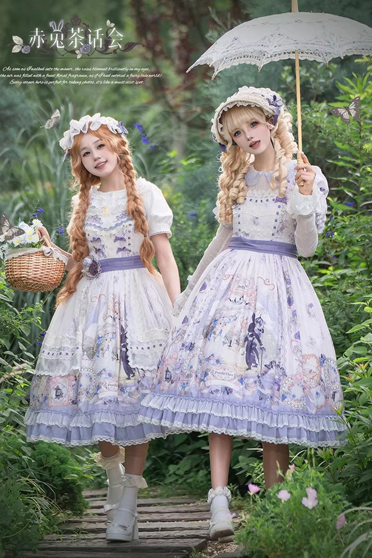 Lolita Dress - Red Hare Tea Party, 2 Colors, Long Sleeves, Sweet Style, Lace Trim - additional product view 3