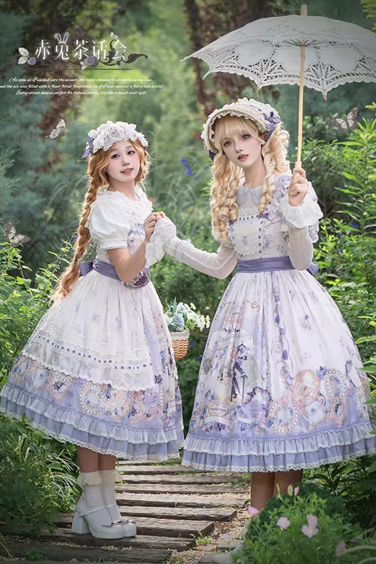 Lolita Dress - Red Hare Tea Party, 2 Colors, Long Sleeves, Sweet Style, Lace Trim - additional product view 4