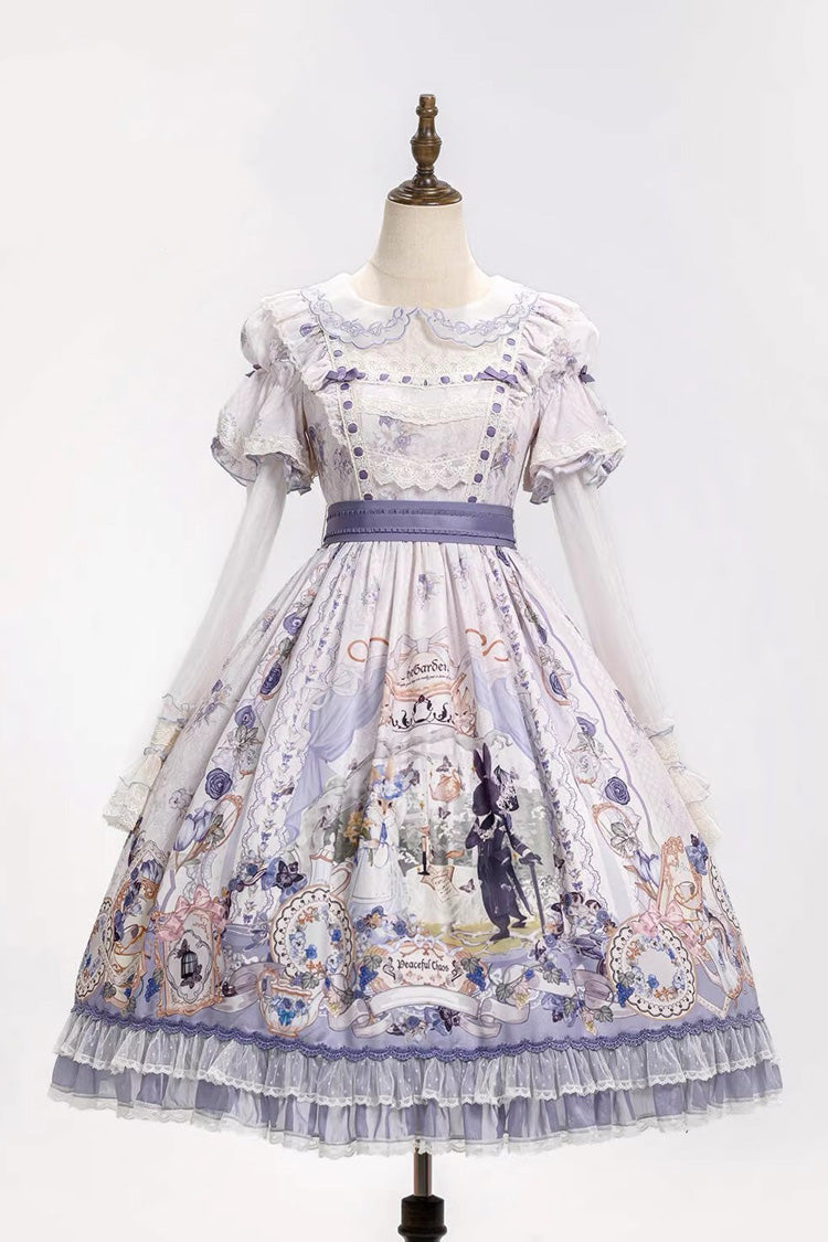 Lolita Dress - Red Hare Tea Party, 2 Colors, Long Sleeves, Sweet Style, Lace Trim - main product image