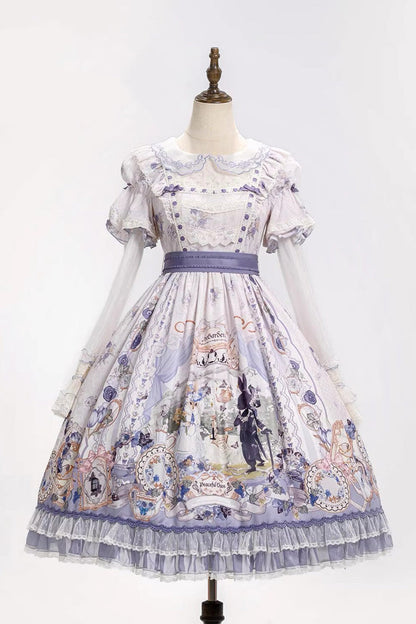 Lolita Dress - Red Hare Tea Party, 2 Colors, Long Sleeves, Sweet Style, Lace Trim - main product image