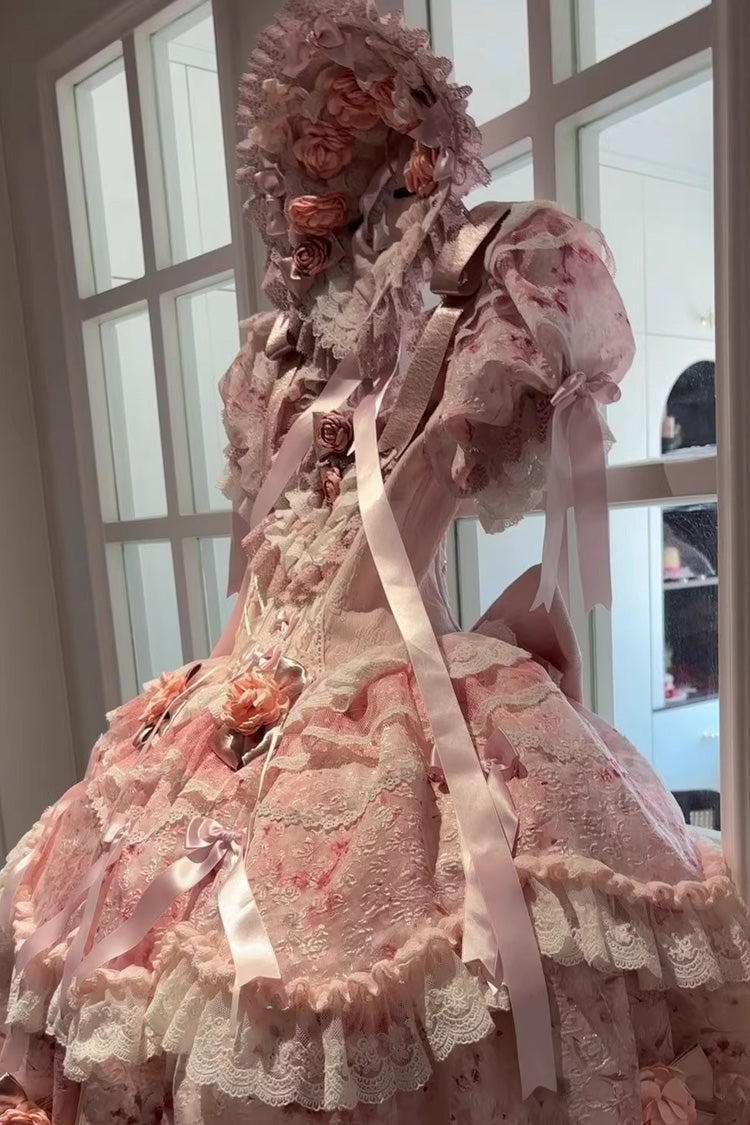 Lolita Dress - Rose Manor, Pink, Puff Sleeves, Ruffled, Sweet Style - additional product view 7