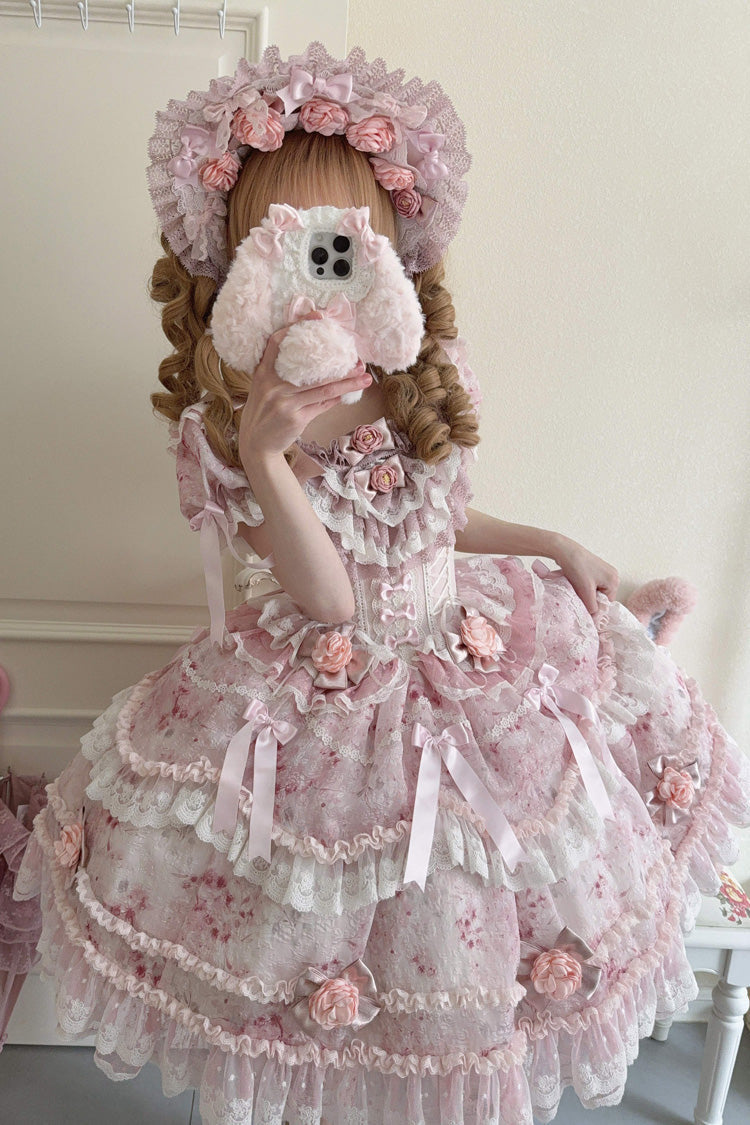 Lolita Dress - Rose Manor, Pink, Puff Sleeves, Ruffled, Sweet Style - additional product view 8