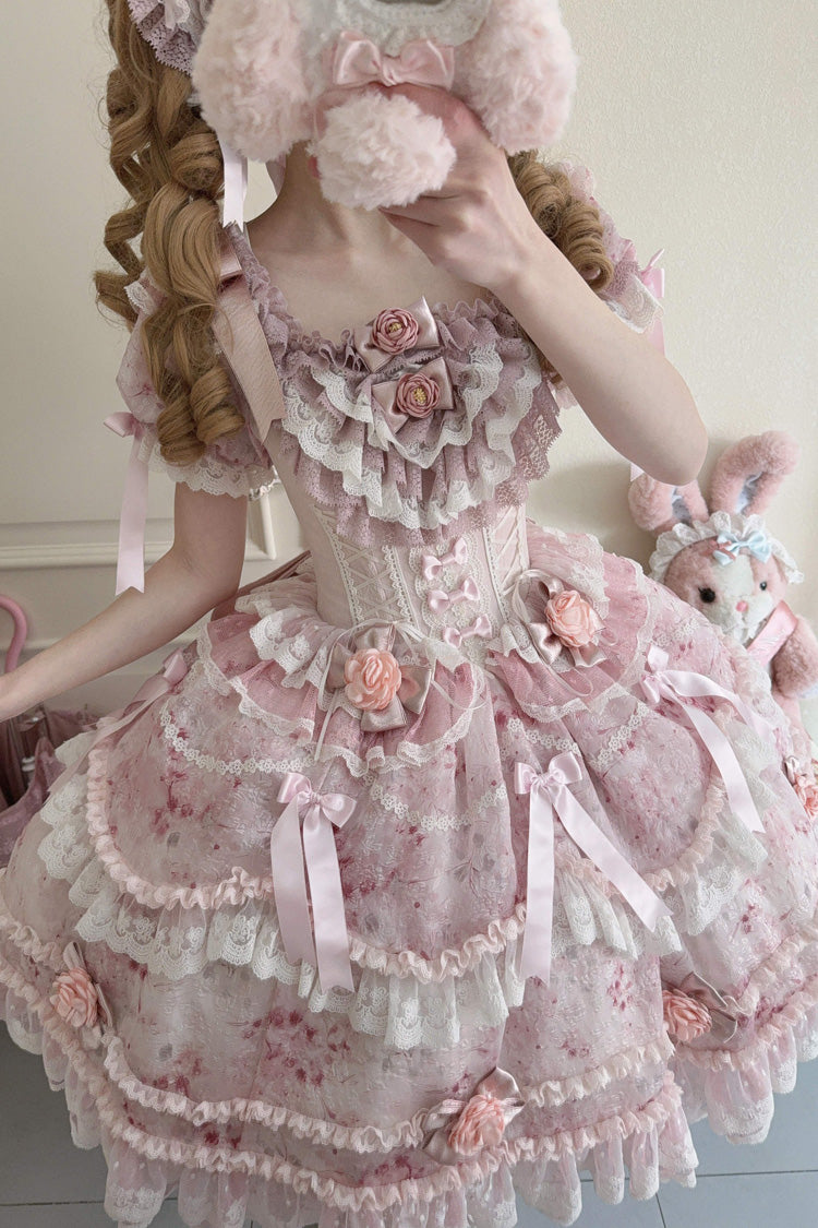 Lolita Dress - Rose Manor, Pink, Puff Sleeves, Ruffled, Sweet Style - additional product view 9