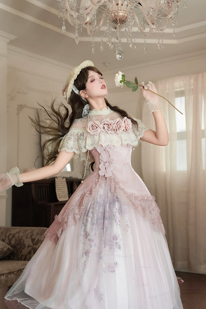 Lolita Dress - Rose Poems, Pink, Sweet Style, Bow Detail, Lace Trim - additional product view 10