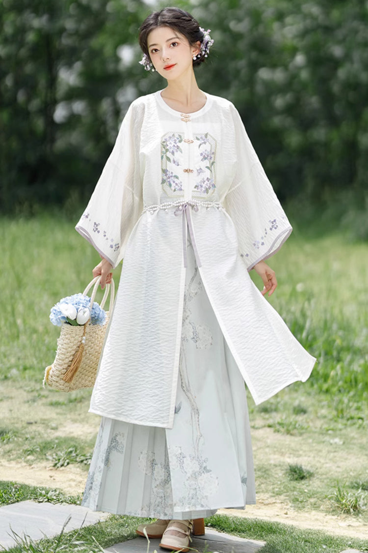 Lolita Dress - Round Collar Print, White, Women's Style, Embroidered - main product image