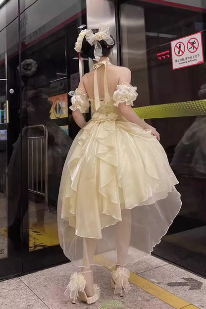 Lolita Dress - Ruffle Bowknot Princess Gorgeous, Ivory, Bow Detail, Ruffled, Sweet Style - additional product view 2
