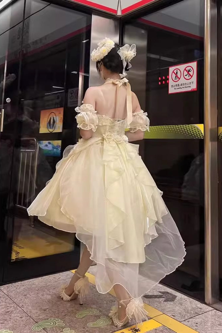 Lolita Dress - Ruffle Bowknot Princess Gorgeous, Ivory, Bow Detail, Ruffled, Sweet Style - additional product view 4