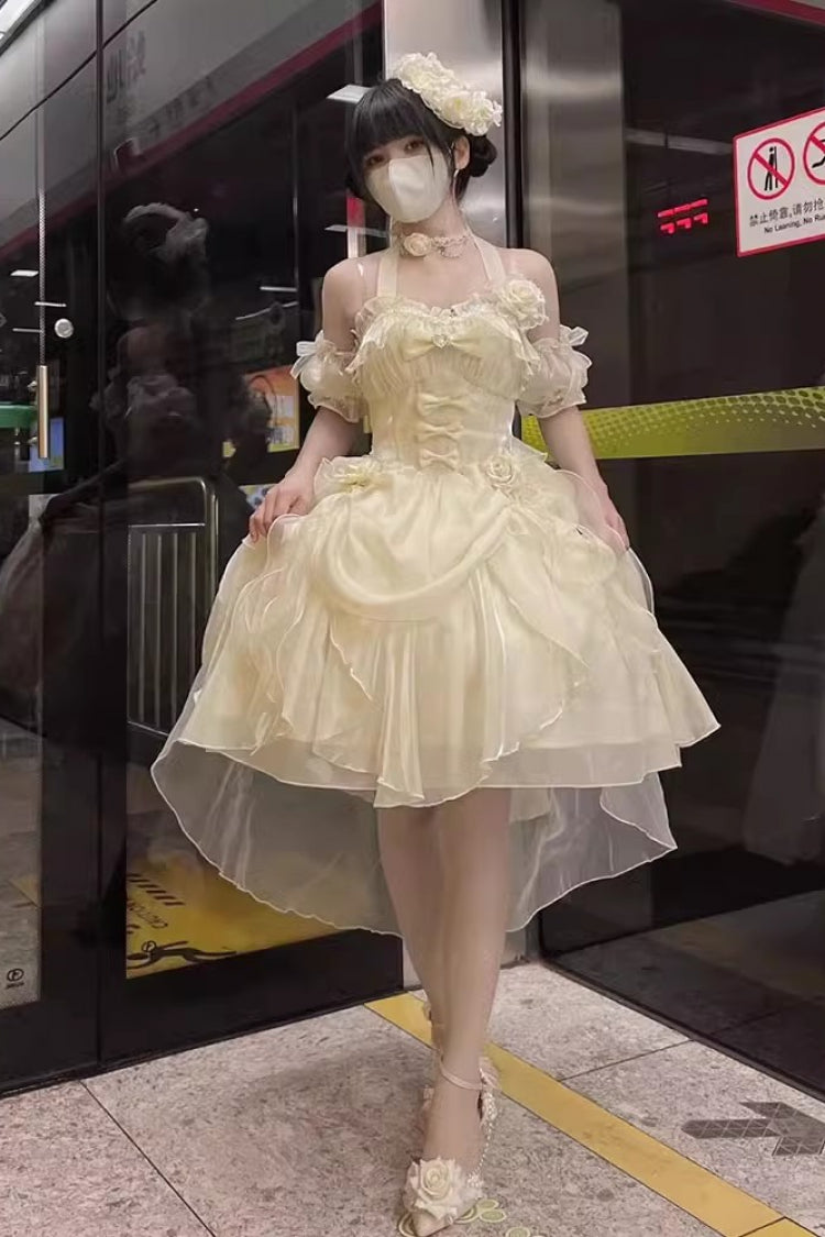 Lolita Dress - Ruffle Bowknot Princess Gorgeous, Ivory, Bow Detail, Ruffled, Sweet Style - additional product view 5