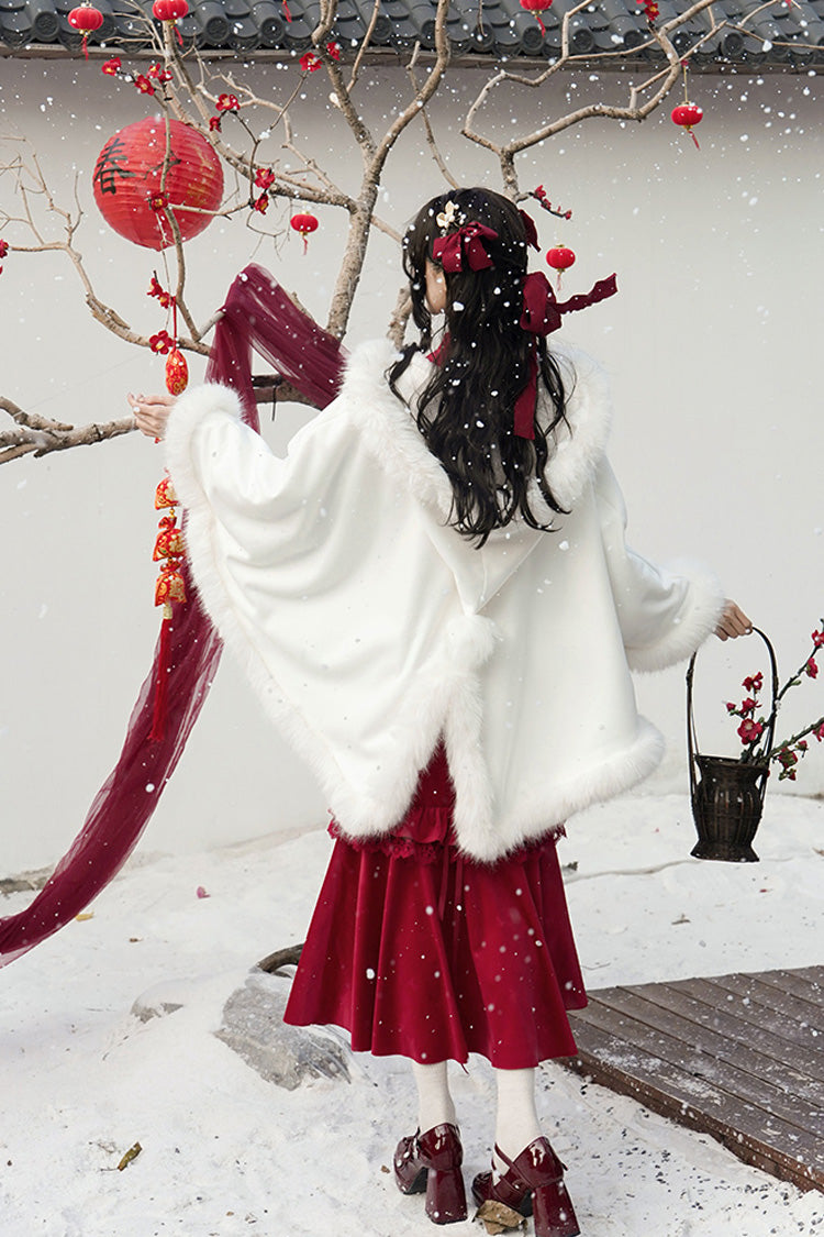 Lolita Dress - Ruffle Embroidery Bowknot Lace, Red, Long Sleeves, Classic Style - additional product view 12