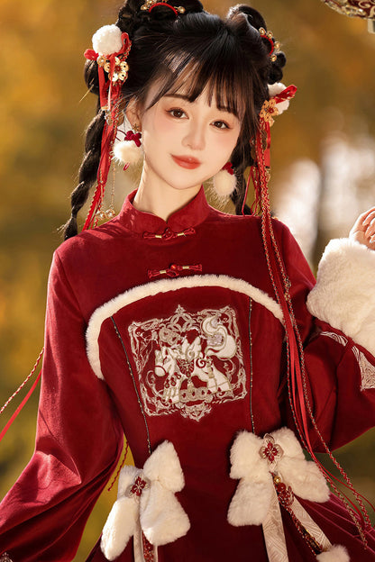 Lolita Dress - Ruffle Embroidery Bowknot, Red, Embroidered, Long Sleeves, Sweet Style - additional product view 10