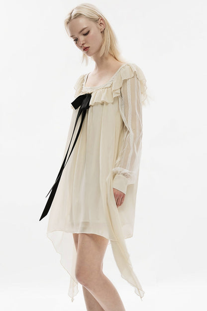 Lolita Dress - Ruffle Stitching Lace Detachable, 2 Colors, Detachable Detail, Ruffled - additional product view 2