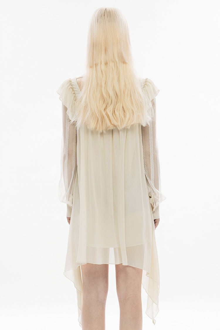 Lolita Dress - Ruffle Stitching Lace Detachable, 2 Colors, Detachable Detail, Ruffled - additional product view 4