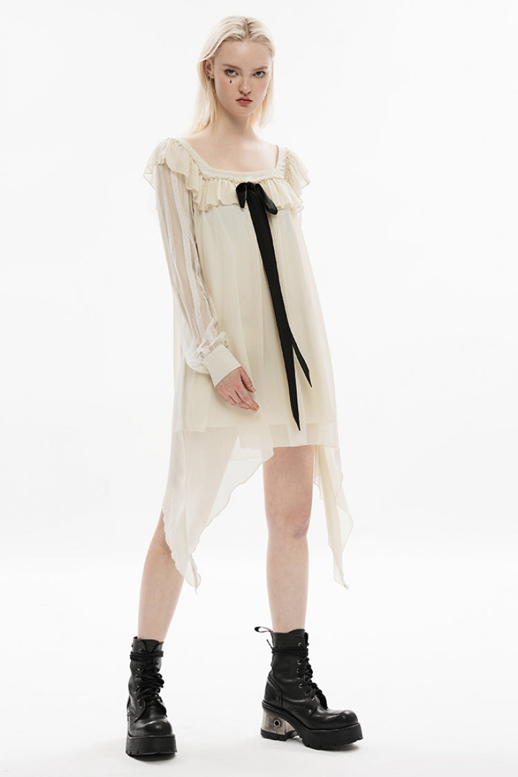Lolita Dress - Ruffle Stitching Lace Detachable, 2 Colors, Detachable Detail, Ruffled - additional product view 5