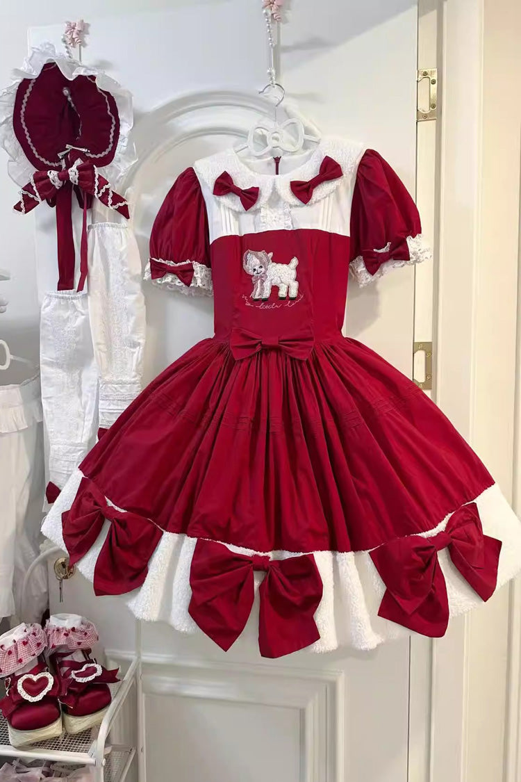 Lolita Dress - Shepherd Girl’s Poem, Red, Detachable Detail, Sweet Style, Bow Detail - additional product view 3