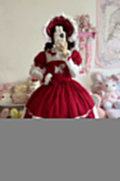 Lolita Dress - Shepherd Girl’s Poem, Red, Detachable Detail, Sweet Style, Bow Detail - additional product view 8