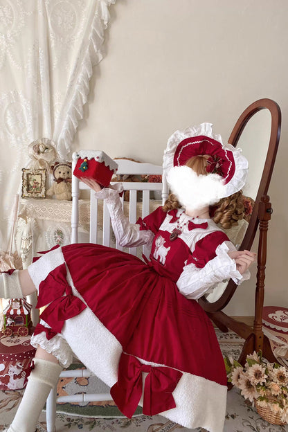Lolita Dress - Shepherd Girl’s Poem, Red, Detachable Detail, Sweet Style, Bow Detail - additional product view 14