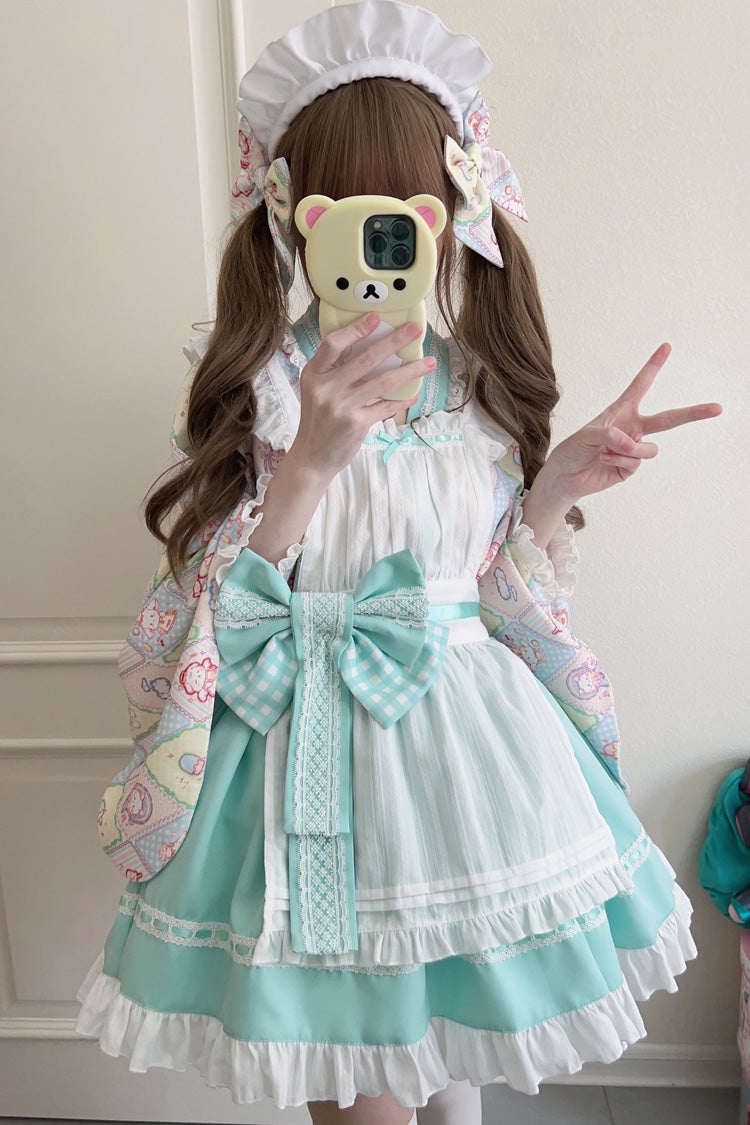 Lolita Dress - Showa Sweet Pet, 6 Colors, Sweet Style, Bow Detail, Ruffled - S Green / M Green / L Green option