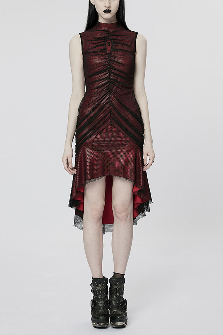Lolita Dress - Slim Mesh Fishtail Colors, 2 Colors, Fishtail Silhouette, Women's Style - S Black/Red / L Black/Red / 2XL Black/Red option