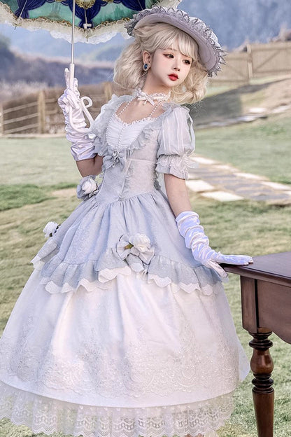 Lolita Dress - Solid Color Fairytale Dance, Solid-Color, Embroidered, Sweet Style - additional product view 3