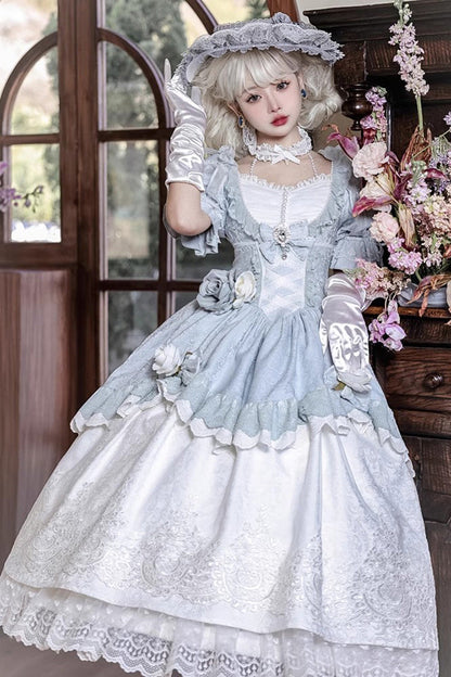 Lolita Dress - Solid Color Fairytale Dance, Solid-Color, Embroidered, Sweet Style - main product image