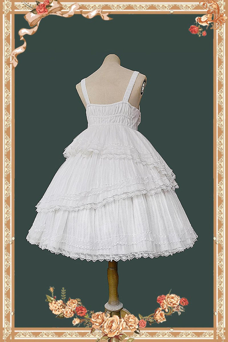 Lolita Dress - Solid Color Tower Of, White, Bow Detail, Ruffled, Sweet Style - additional product view 11
