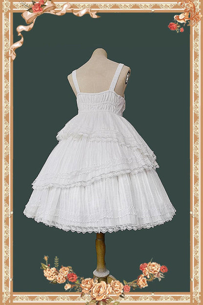Lolita Dress - Solid Color Tower Of, White, Bow Detail, Ruffled, Sweet Style - additional product view 11