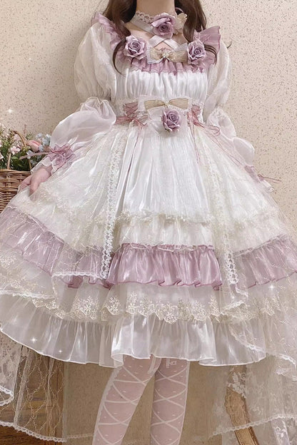 Lolita Dress - Spring Of Boliya, Purple, Lace Trim, Ruffled, Layered - additional product view 6