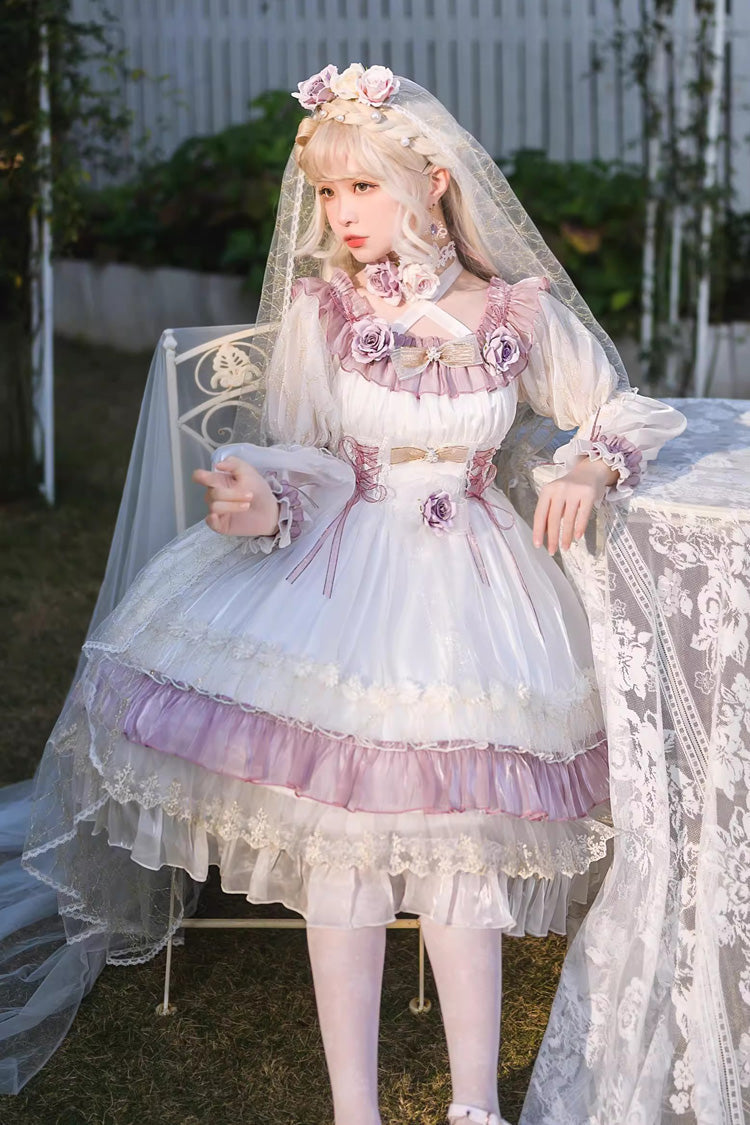 Lolita Dress - Spring Of Boliya, Purple, Lace Trim, Ruffled, Layered - main product image