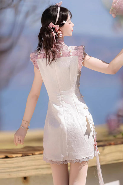 Lolita Dress - Spring Strawberry, 2 Colors, Stand Collar, Chinese-Inspired Style - additional product view 6
