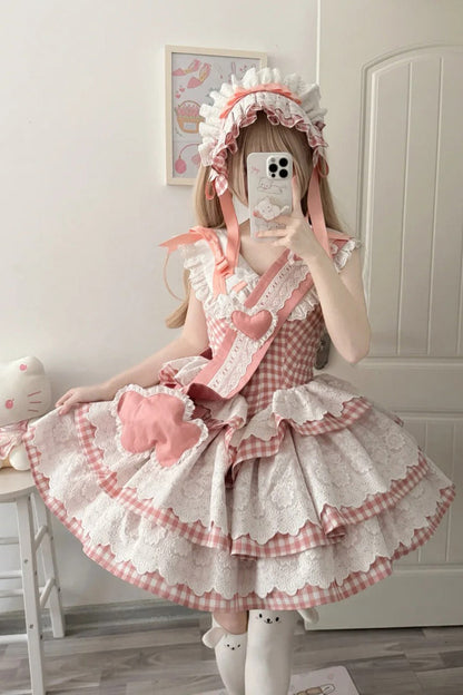 Lolita Dress - Star Grant Angel, Pink, Printed, Layered, Sweet Style - additional product view 2