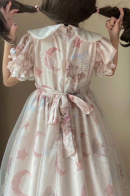 Lolita Dress - Star Wishing Bear Print, 2 Colors, Bow Detail, Printed, Sweet Style - additional product view 15