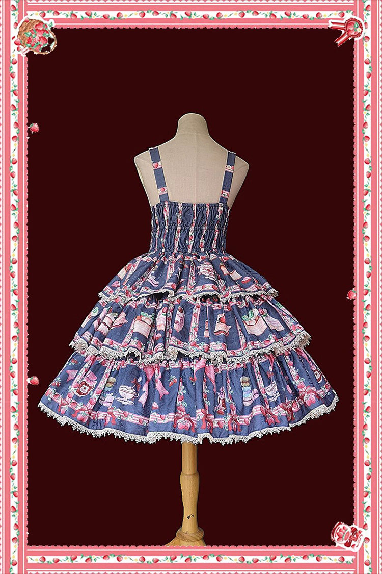 Lolita Dress - Strawberry Afternoon Tea Cake, 3 Colors, Printed, Layered, Sweet Style - additional product view 10