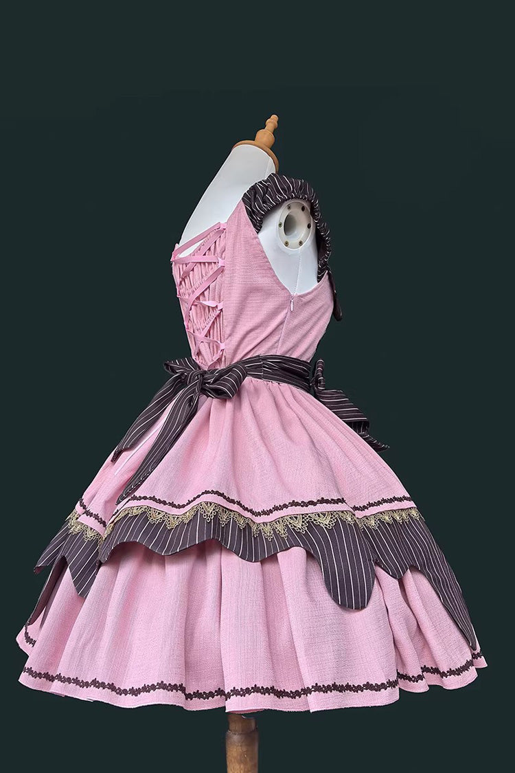 Lolita Dress - Strawberry And Mint Chocolate, 2 Colors, Lace-Up, Sweet Style, Bow Detail - additional product view 9