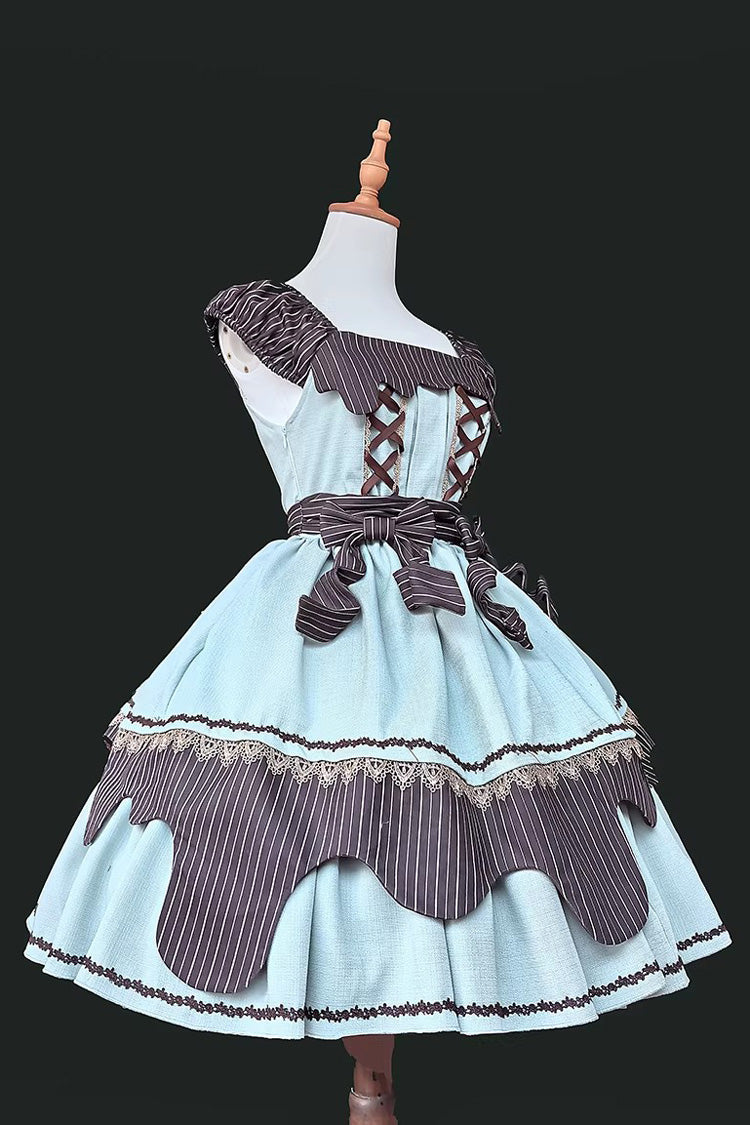 Lolita Dress - Strawberry And Mint Chocolate, 2 Colors, Lace-Up, Sweet Style, Bow Detail - additional product view 10