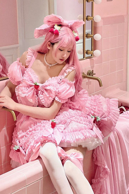 Lolita Dress - Strawberry Magic Girl Party, Pink, Sweet Style - additional product view 3