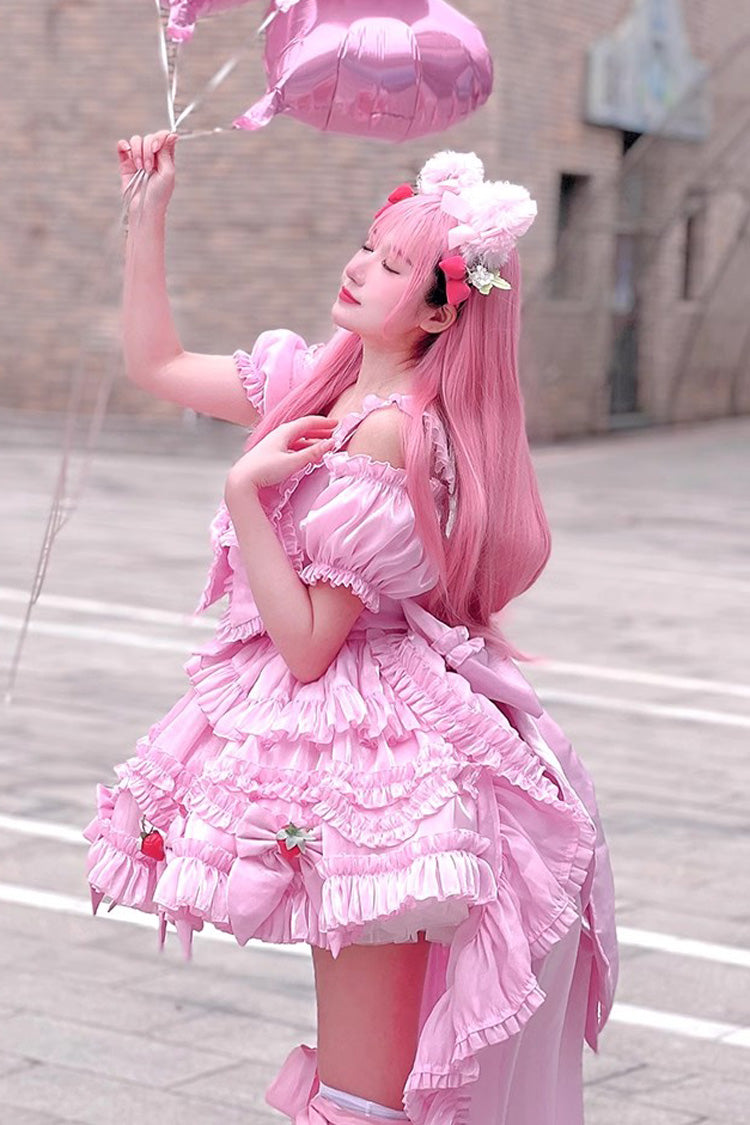 Lolita Dress - Strawberry Magic Girl Party, Pink, Sweet Style - additional product view 7