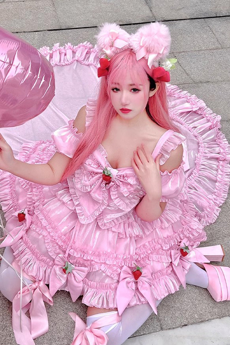 Lolita Dress - Strawberry Magic Girl Party, Pink, Sweet Style - additional product view 8