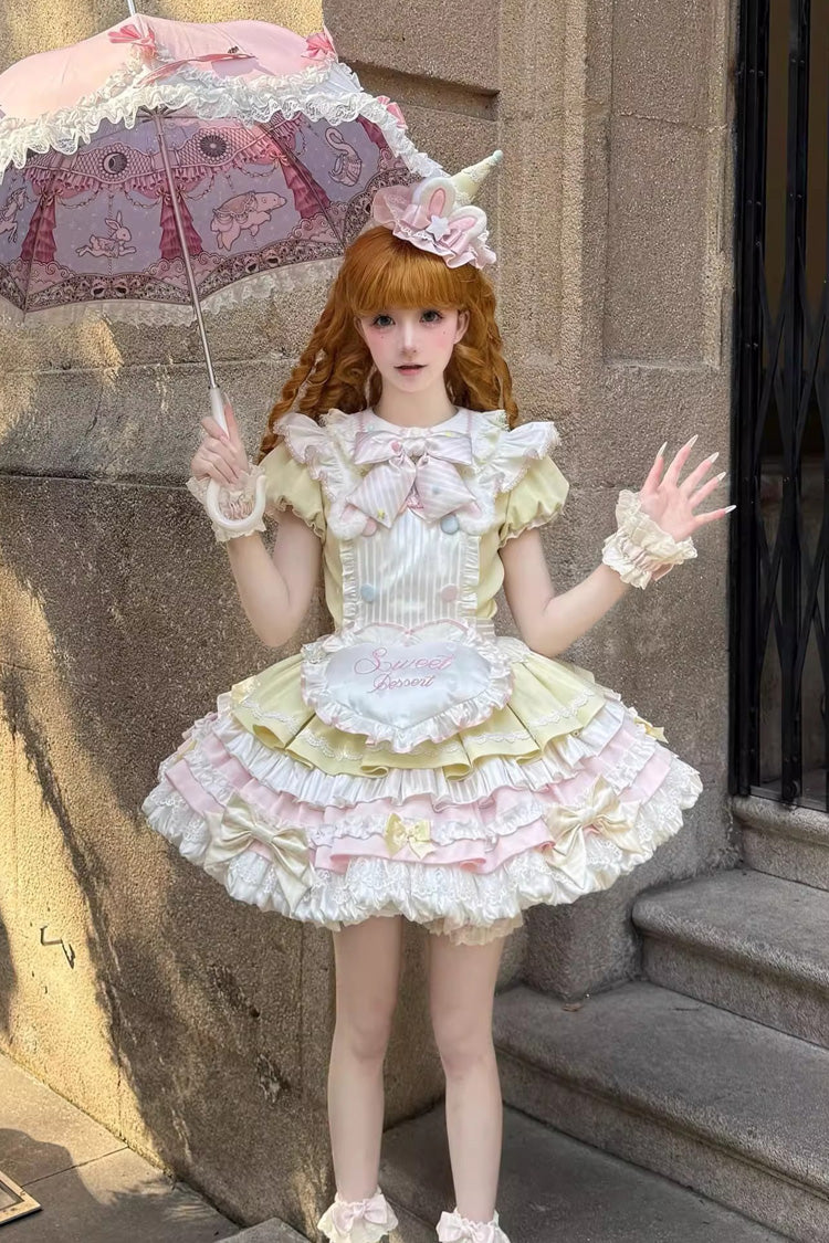 Lolita Dress - Sweet Bunny Chef, 2 Colors, Layered, Sweet Style, Bow Detail - additional product view 4