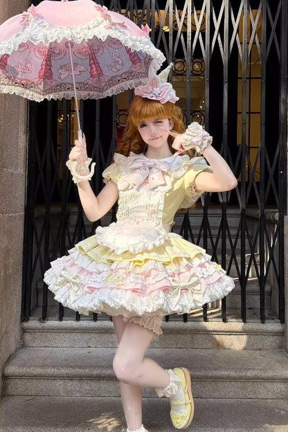 Lolita Dress - Sweet Bunny Chef, 2 Colors, Layered, Sweet Style, Bow Detail - additional product view 5