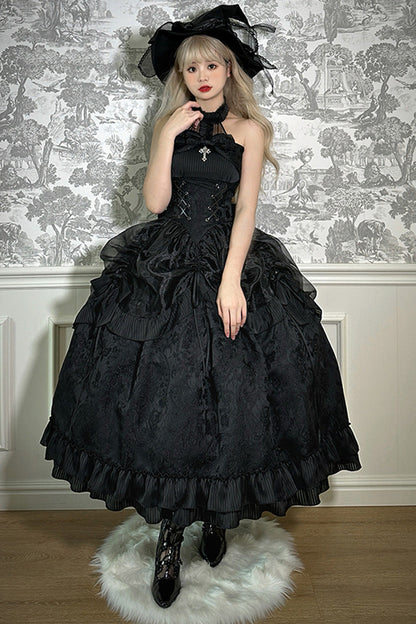 Lolita Dress - The Mystery Of The Doll, 4 Colors, Short Version, Long Version, Long Length - XS Black Long / S Black Long / M Black Long option