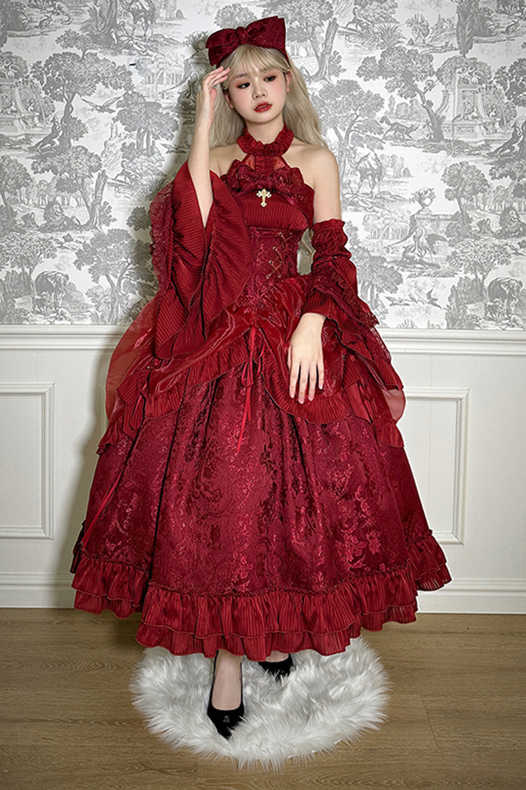 Lolita Dress - The Mystery Of The Doll, 4 Colors, Short Version, Long Version, Long Length - XS Red Long / S Red Long / M Red Long option