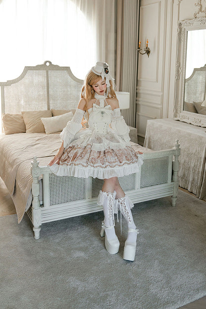 Lolita Dress - The Mystery Of The Doll, White, Short Version, Long Version, Long Length - additional product view 9