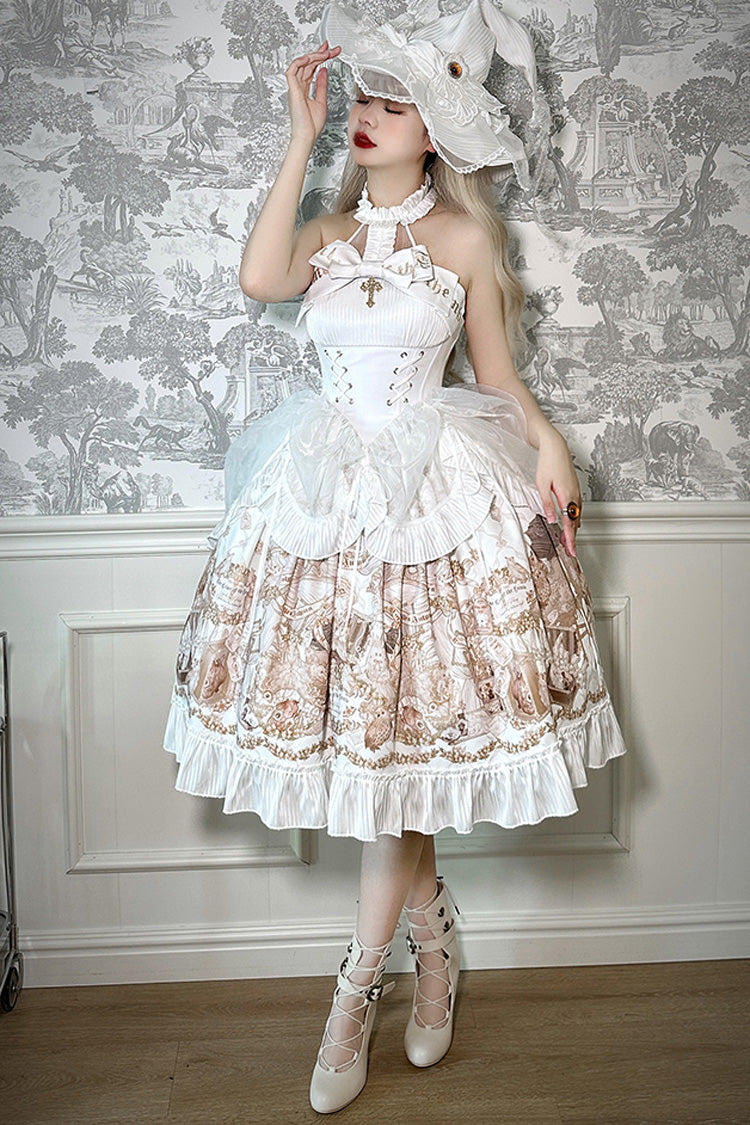 Lolita Dress - The Mystery Of The Doll, White, Short Version, Long Version, Long Length - XS White Long / S White Long / M White Long option