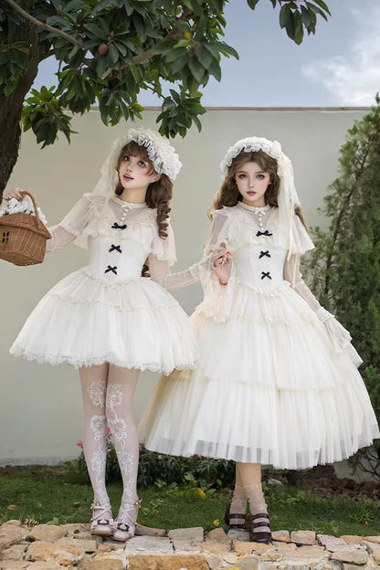Lolita Dress - The Oath Of White Mist, 2 Colors, Long Length, Short Length, Ruffled - additional product view 2